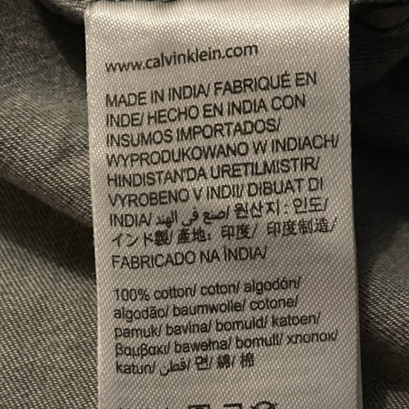 Calvin Klein Jeans Men Medium Button Short Sleeve Shirt in Black Rinse | Y2K - Picture 11 of 12